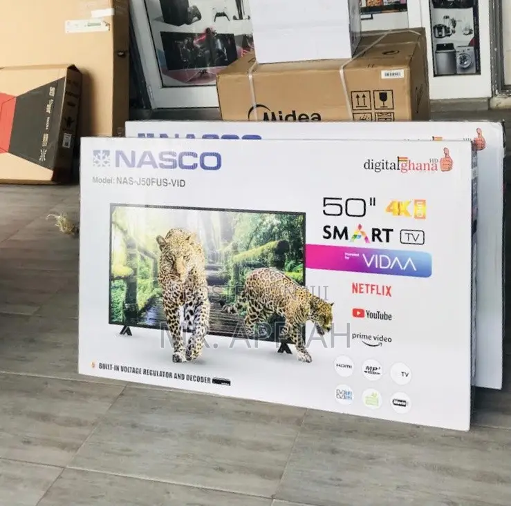 Elegant Black Nasco 50” Smart Uhd Television(Black).