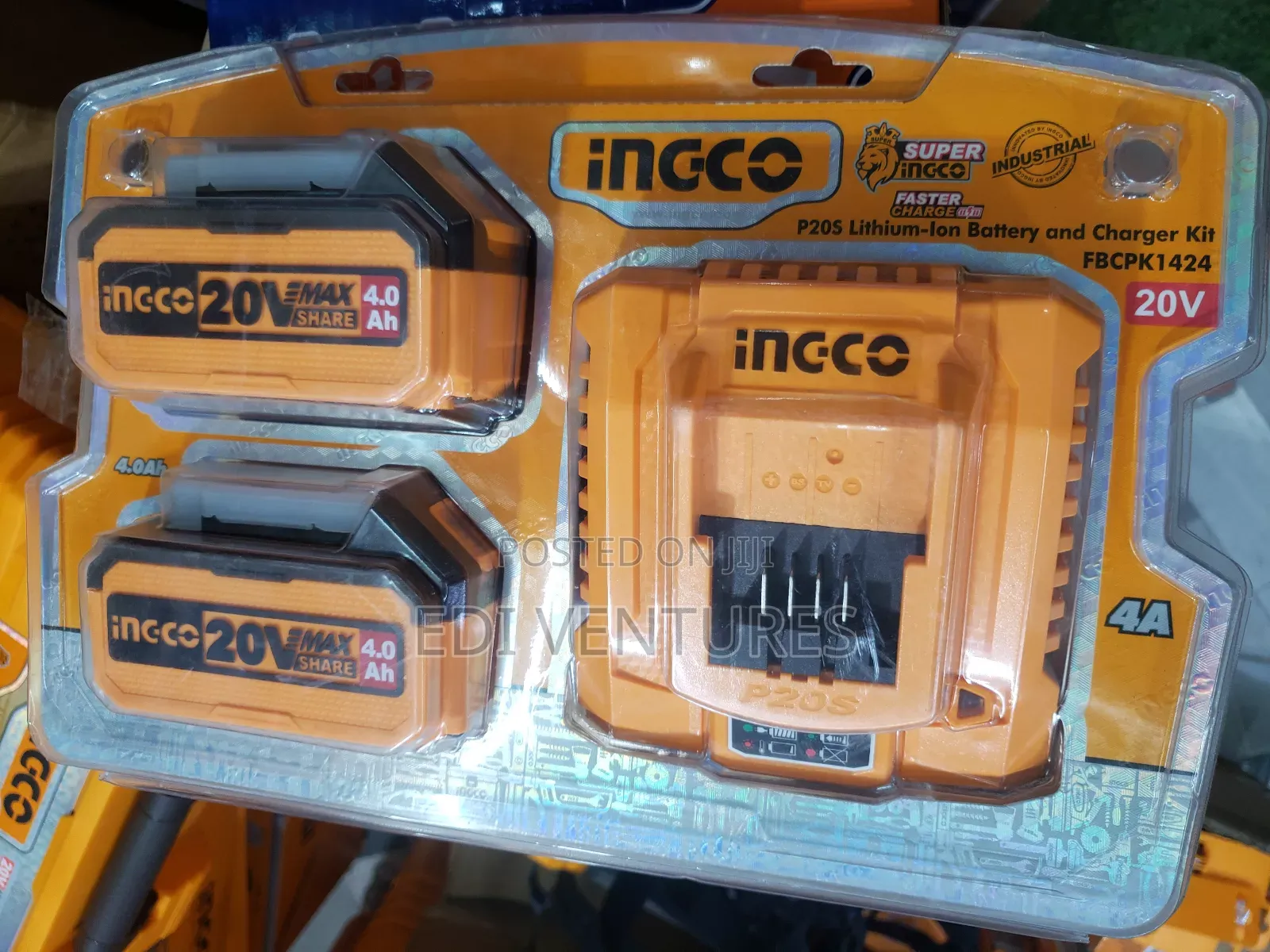 Ingco 20V 2ah P20S Lithium-Ion Battery and Charger Fbcpk1424