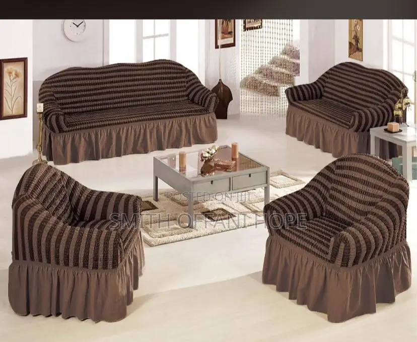 Chic Durable: 4-Piece Skirted Sofa Covers for a Fresh Look