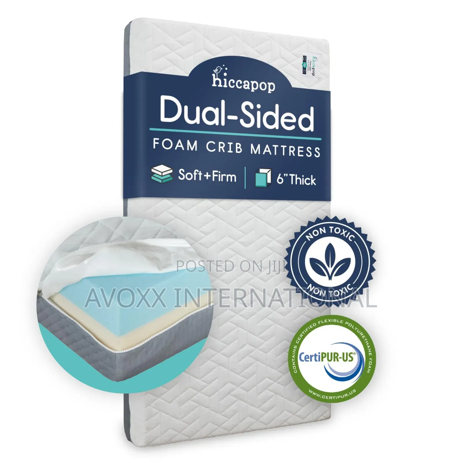Hiccapop Baby/Toddler Crib Mattress - Dual Sided Memory Foam