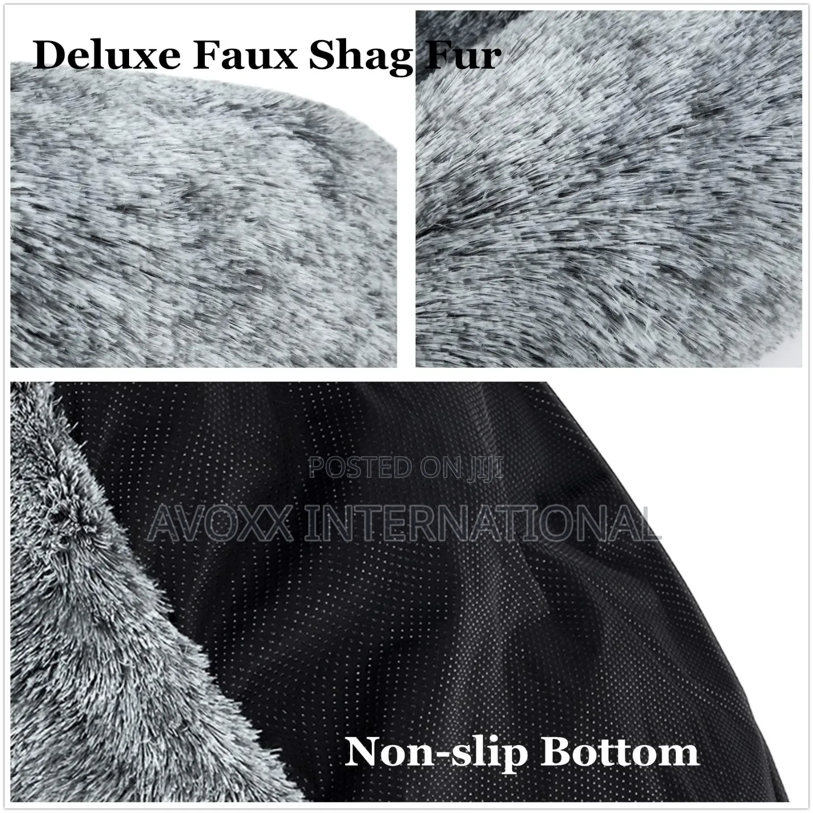 Coohom Oval Calming Donut Cuddler Dog Bed,Faux Fur Cat Bed