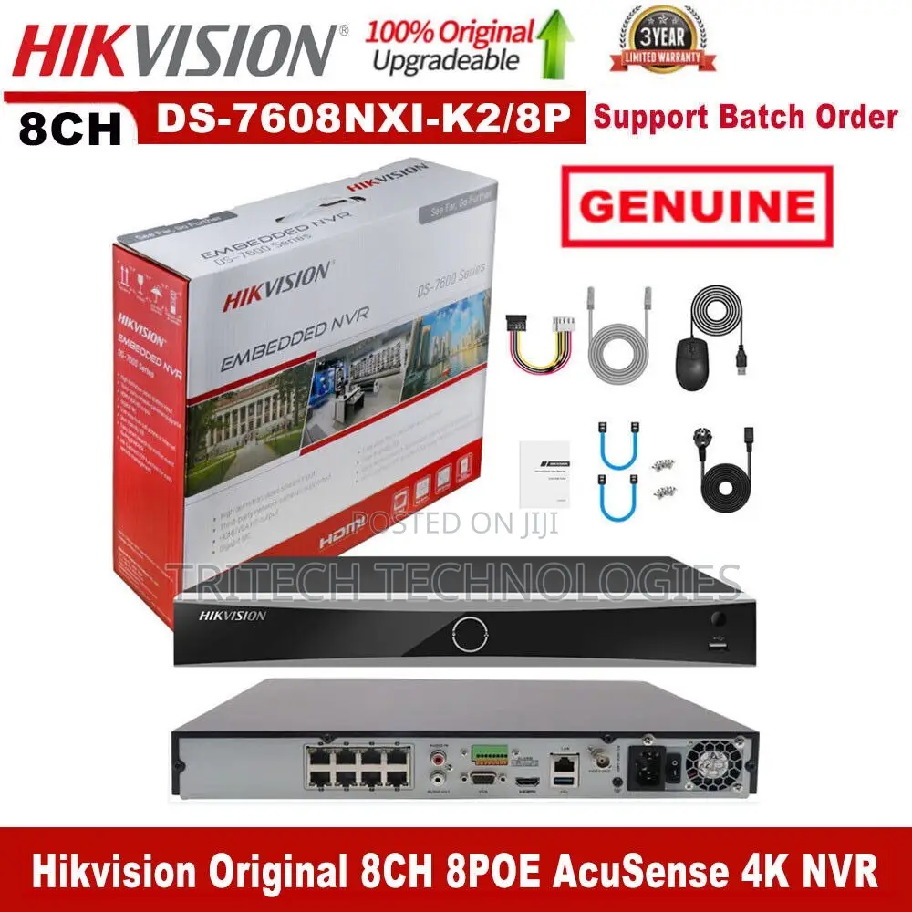 Hikvision Ds-7608nxi-/8p Acusense NVR 8ch + Poe