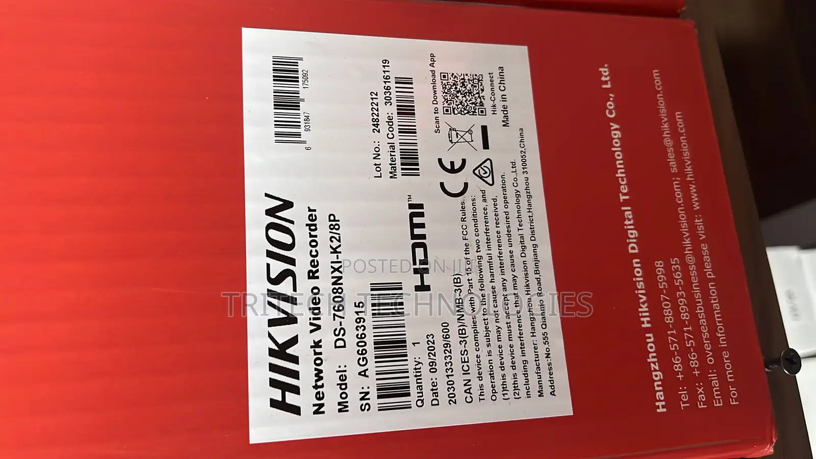 Hikvision Ds-7608nxi-/8p Acusense NVR 8ch + Poe