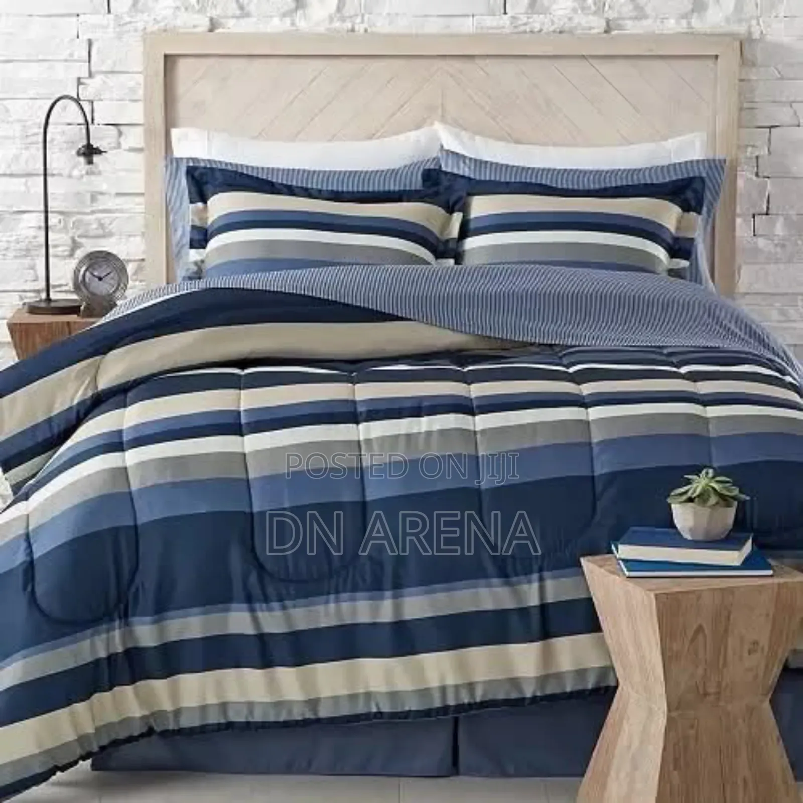 Austin Stripe/ Solid Reversible 8-Piece Comforter Set