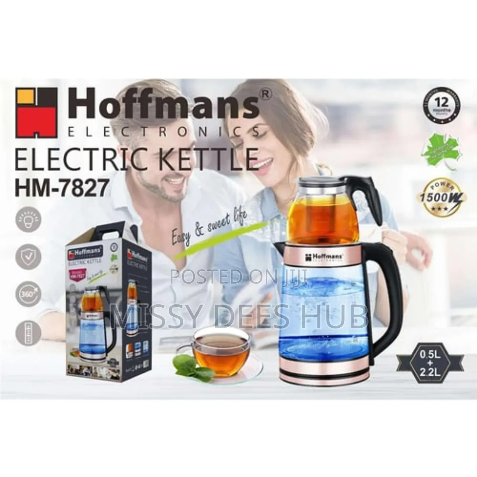 Hoffmans 2in1 Glass Kettle
