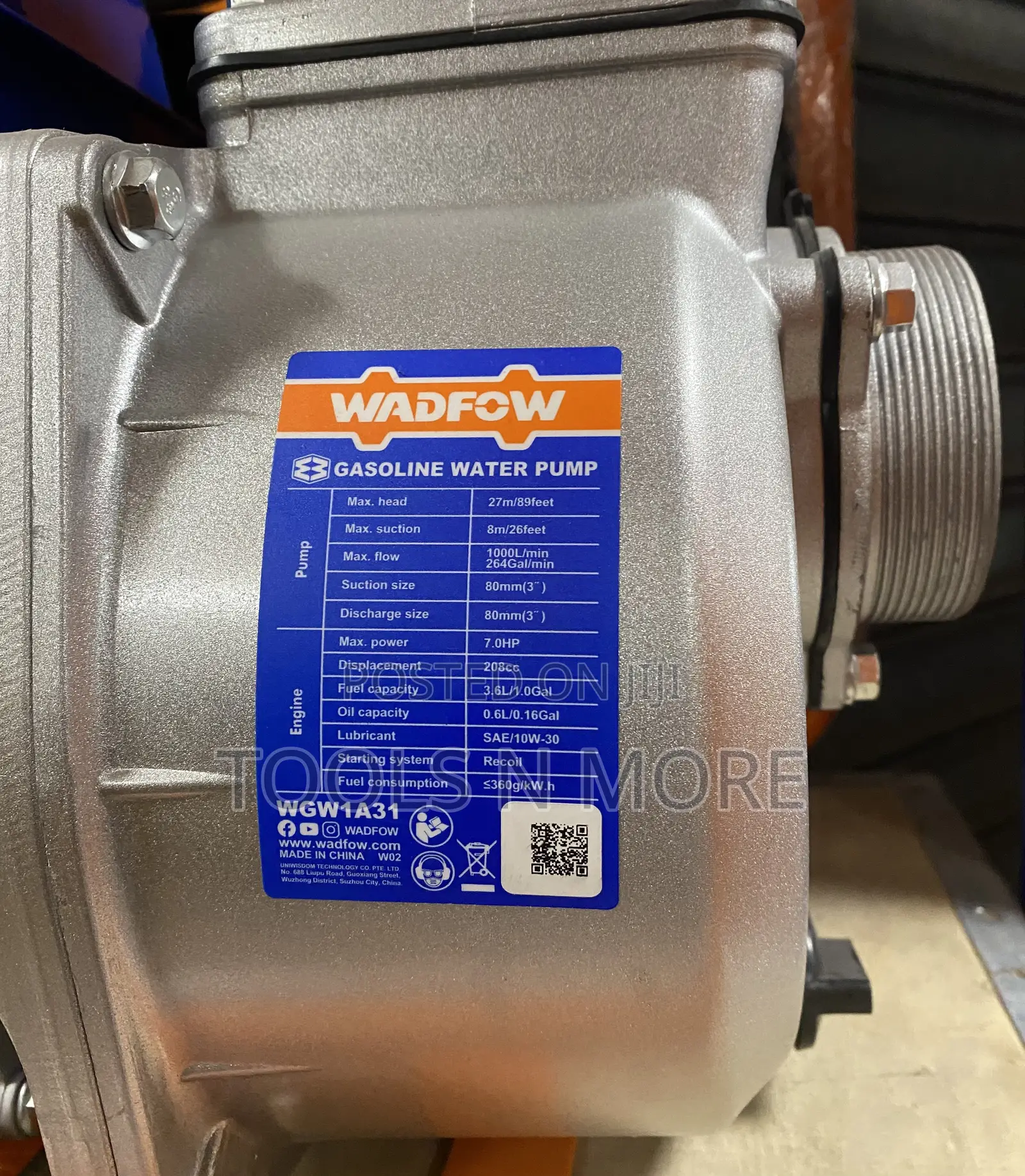 Wadfow Gasoline Water Pump 3”