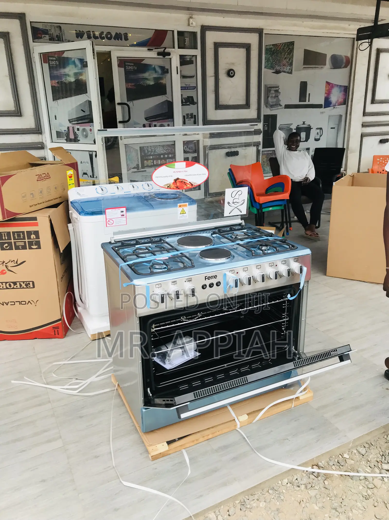 Order Ferre 60x60 4 Gas + 2 Electric Cooker With Oven,Gray
