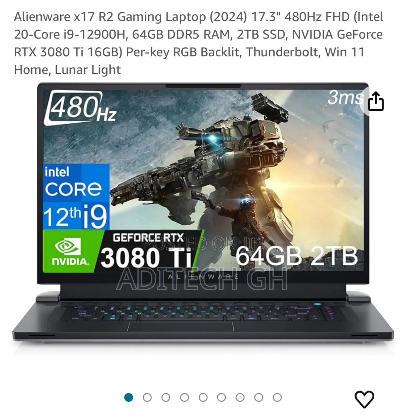 New Laptop Alienware M17x R2 64GB Intel Core I9 SSD 2T