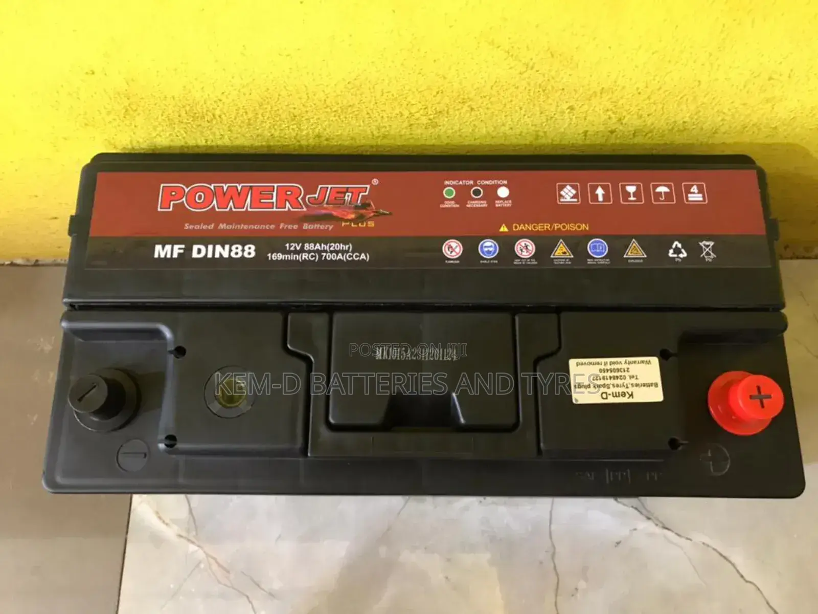 17 Plates Powerjet Packed Battery _ 88ah 12volts + Delivery
