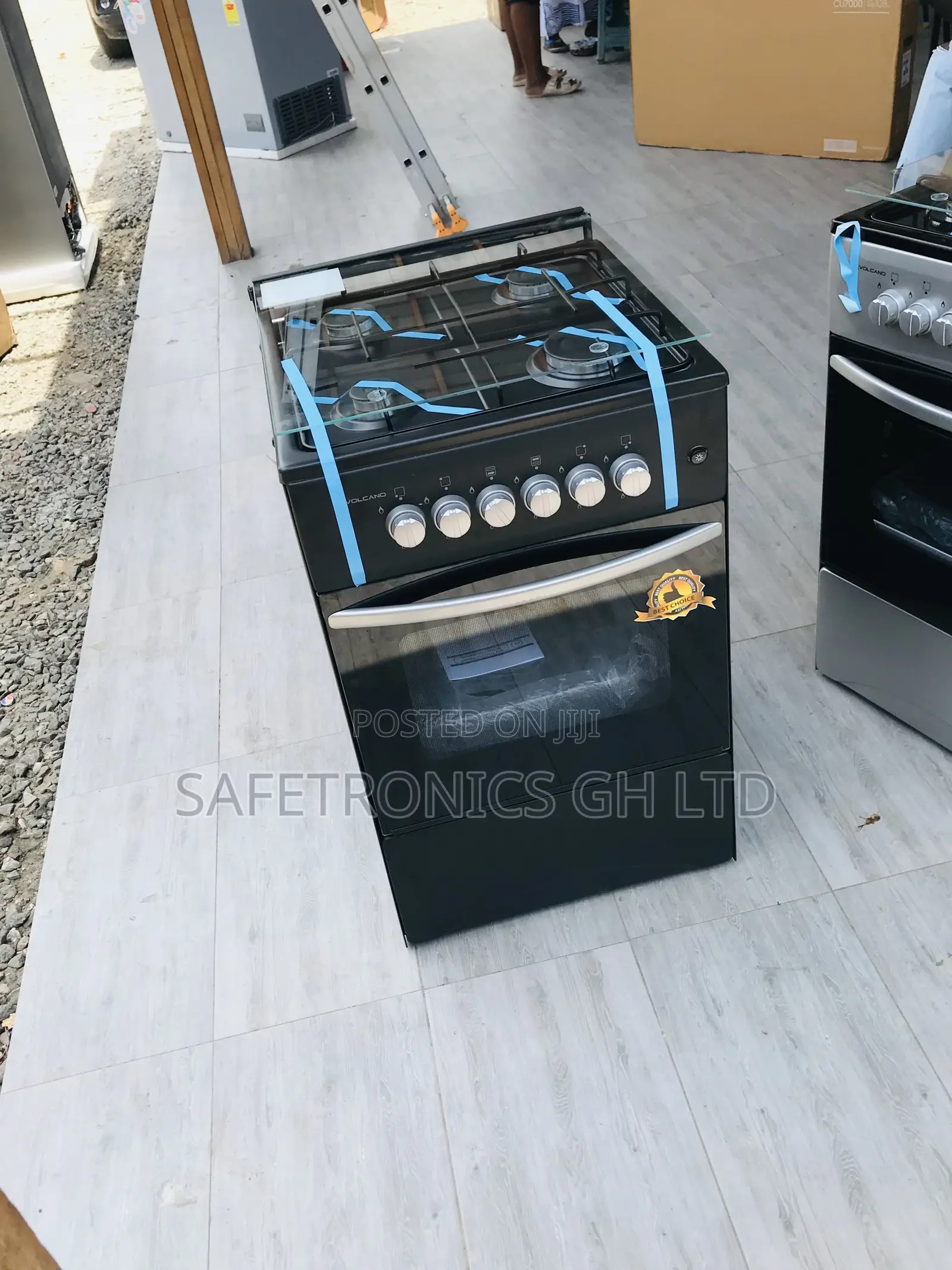 Authentic Volcano Black 50/50 4 Gas Cooker Oven
