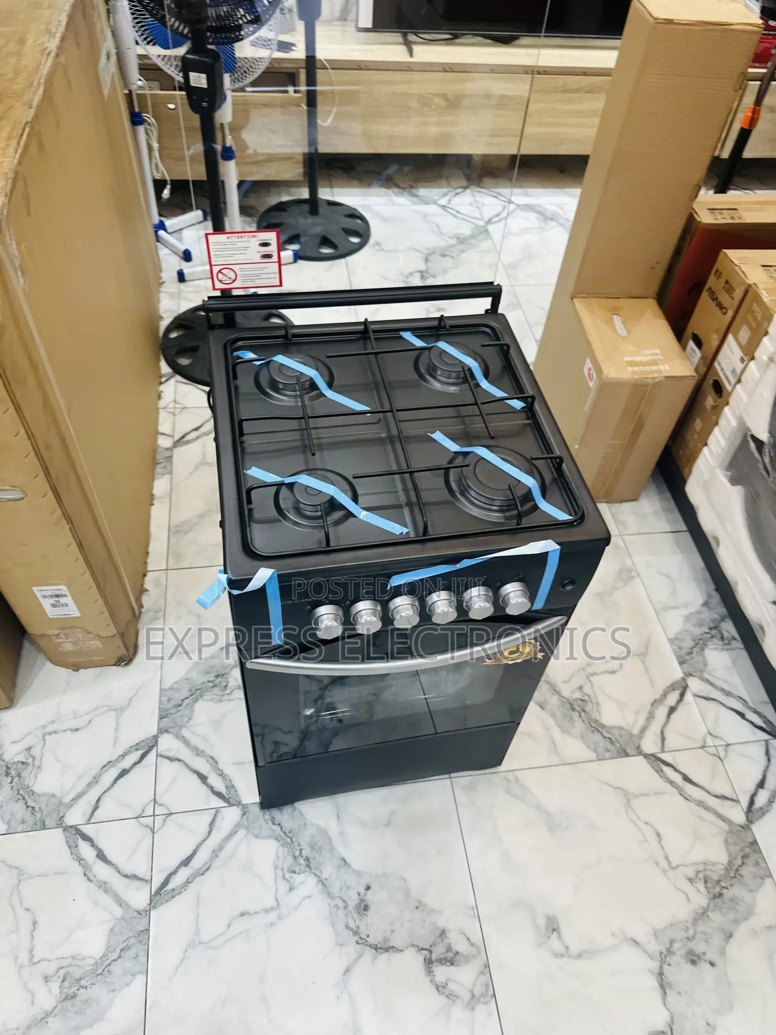 Perfect Performance Stove Black 4burner 50/50