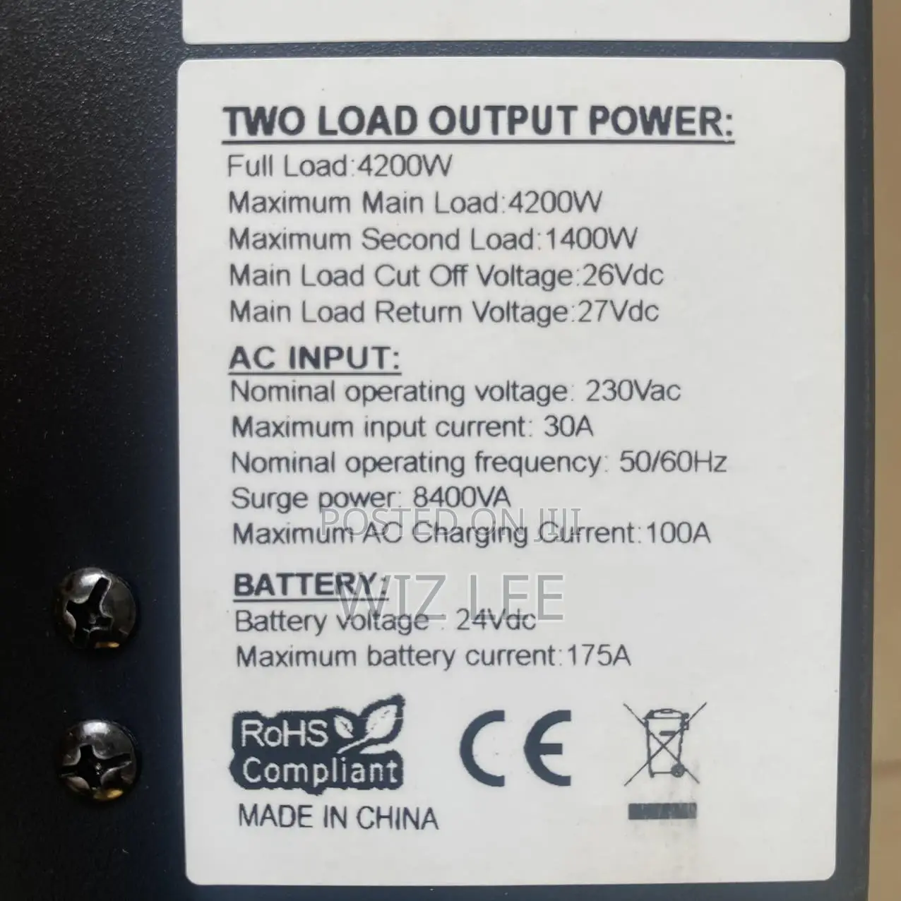 Hybrid Inverter 4.2kw On/Off Grid 220v/230vhybri Output
