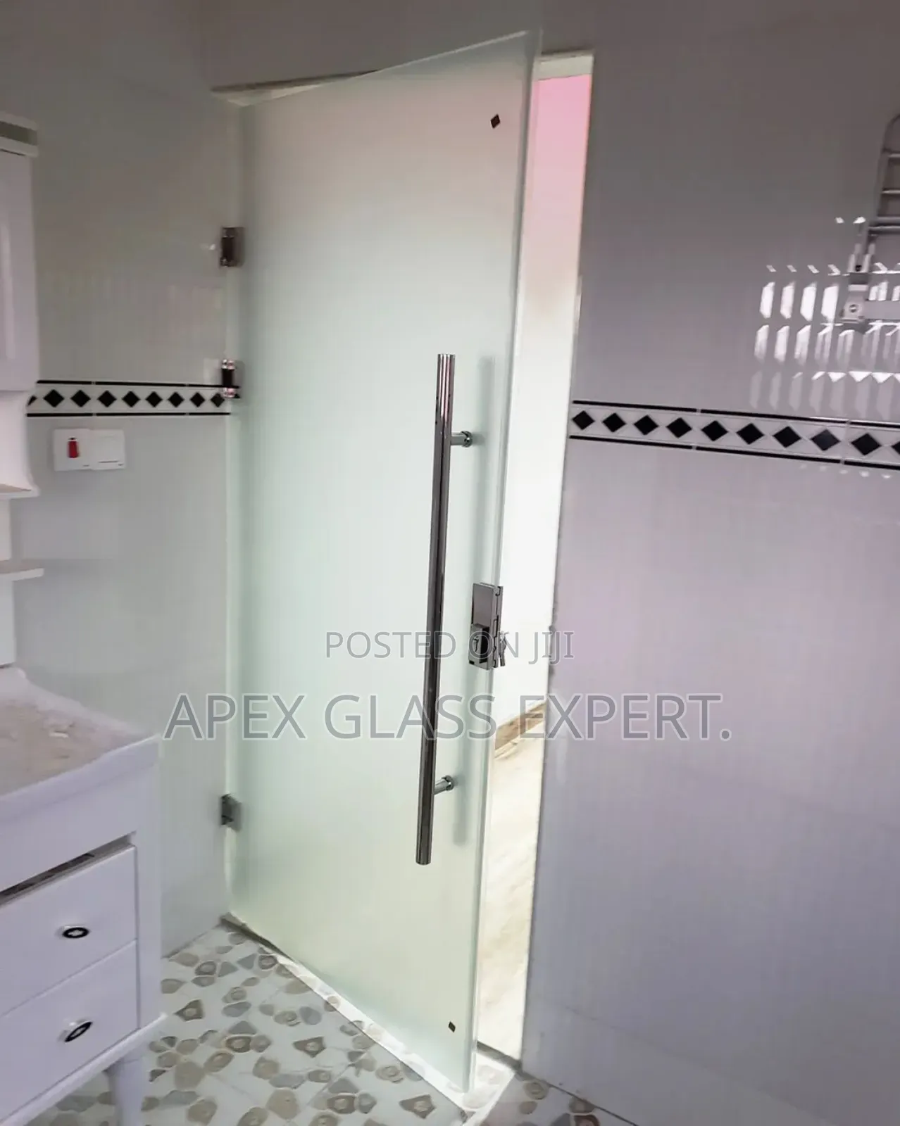 Hinge Door With Lock by Apexglassexpert