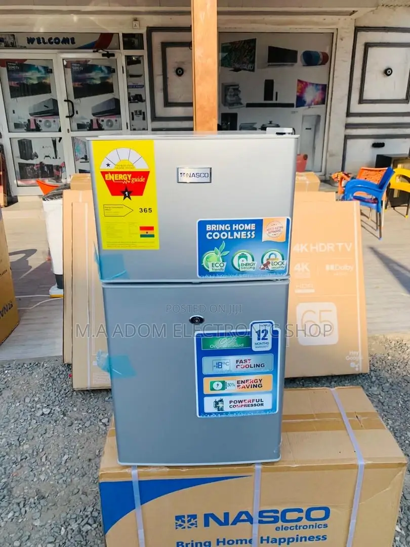 Energy Saving Nasco Nasf2-120 Top Freezer Fridge,Silver.