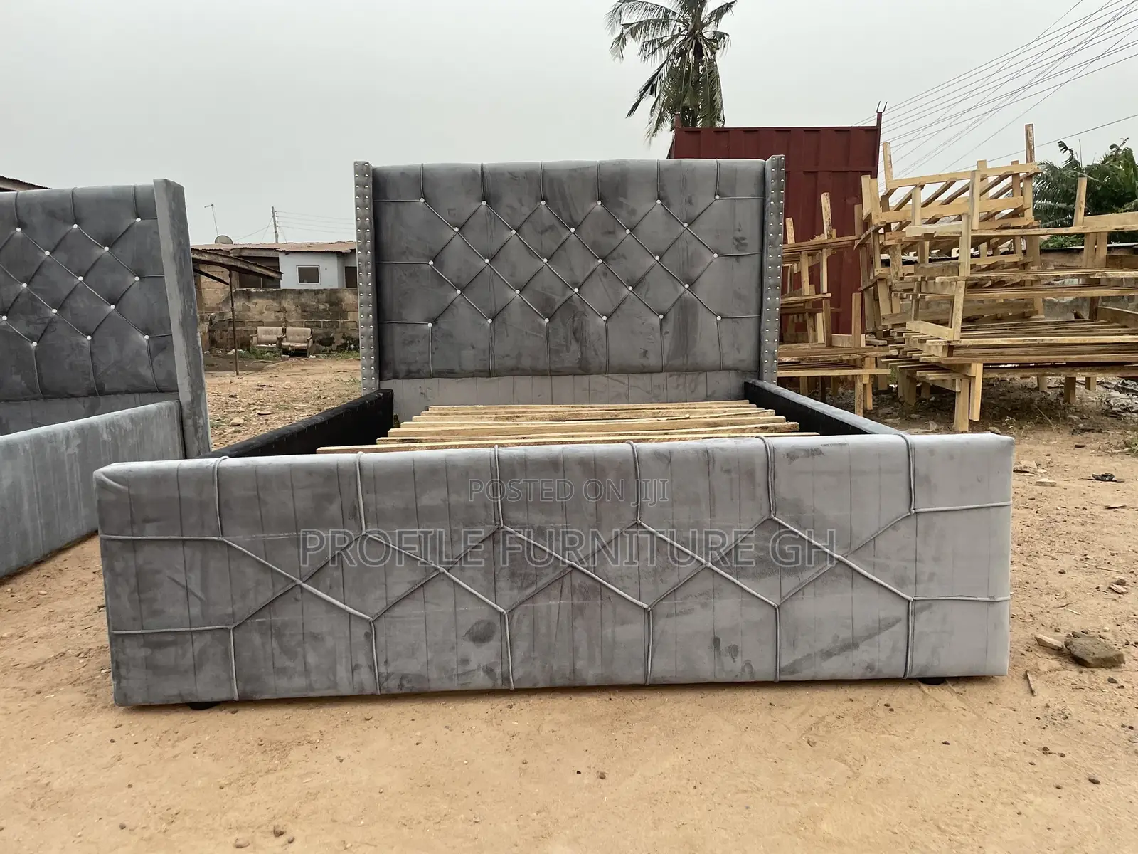 Available Gray Double Bed-frame//Free Delivery