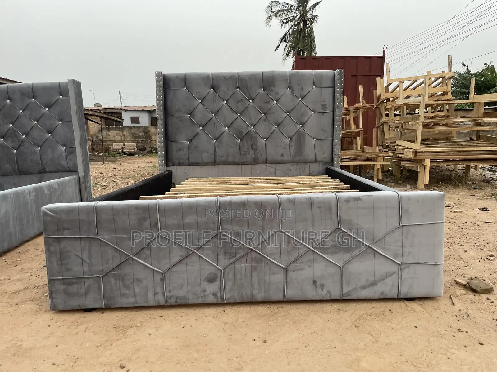 Available Gray Double Bed-frame//Free Delivery