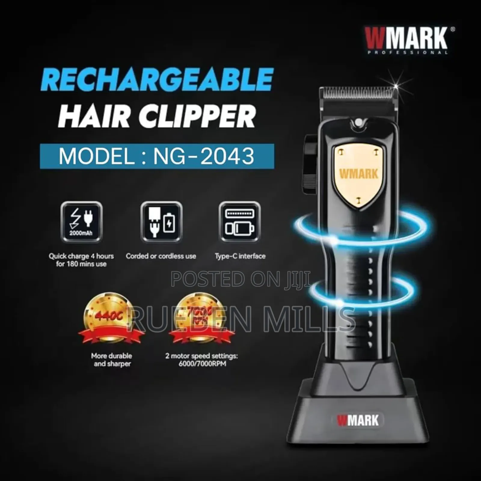 Cordless_wmark_beauty_device_hair_clipper_barbering Machine