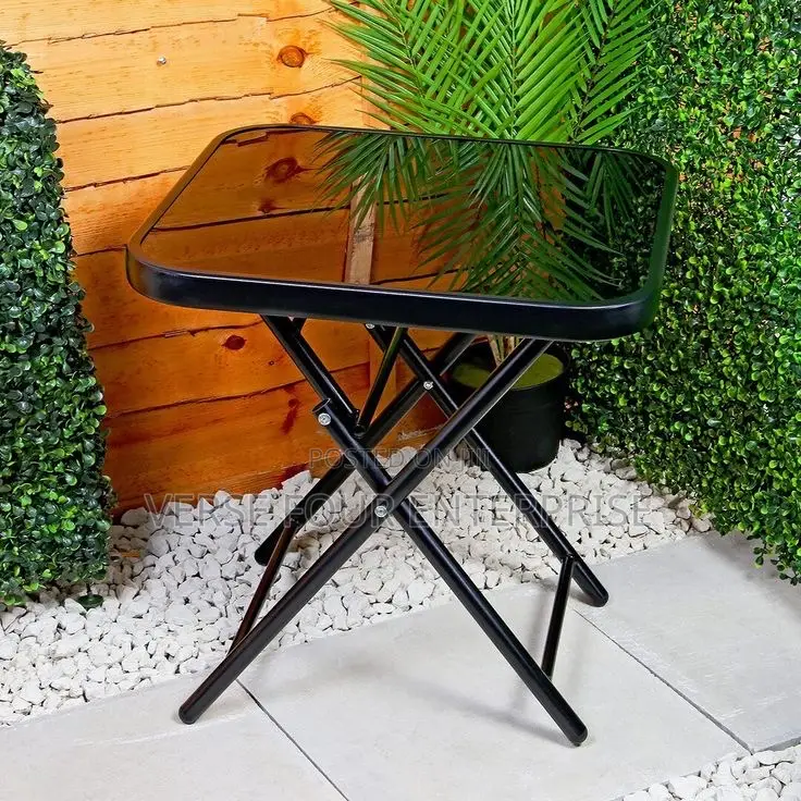 Foldable Glass Top Table