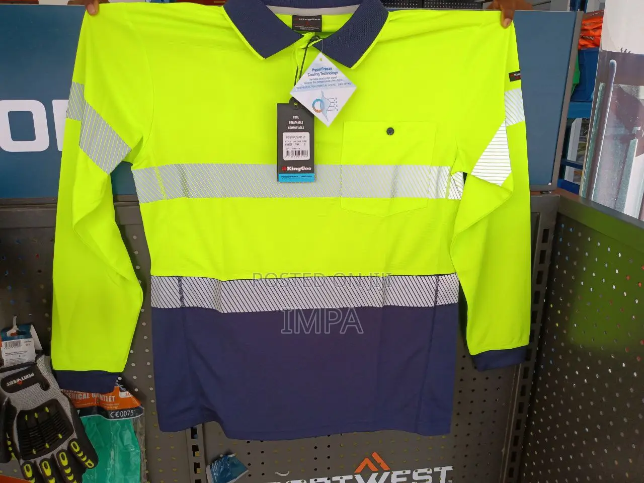 Kinggee Long Sleeves Cool Breathable Polo Shirt (Yel/Navy)