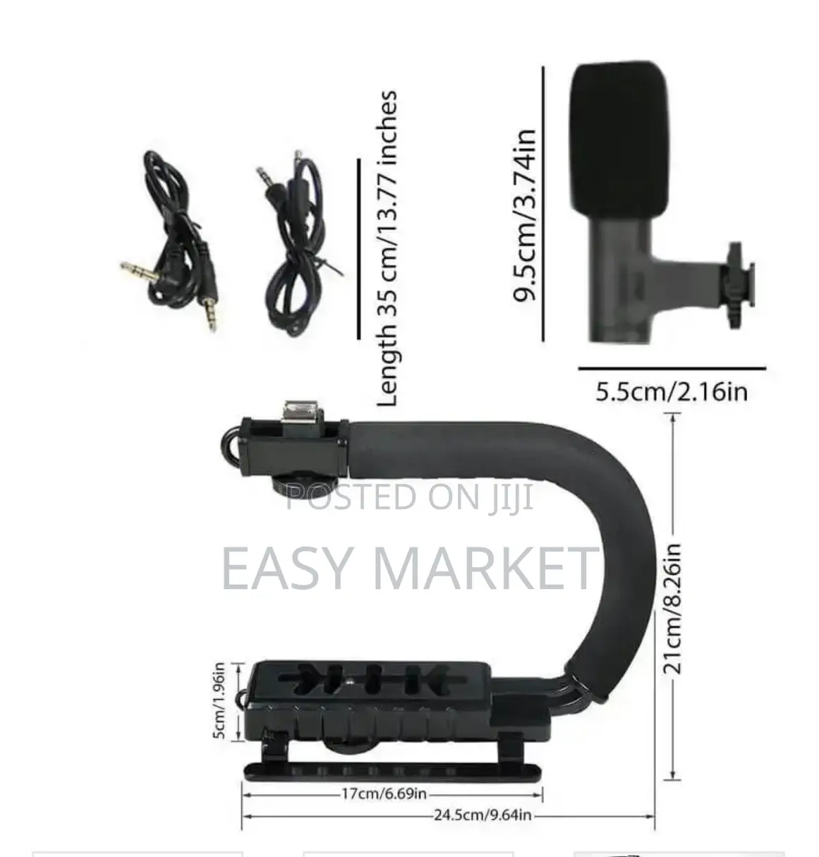 Phone and Camera Holder With Light Mic