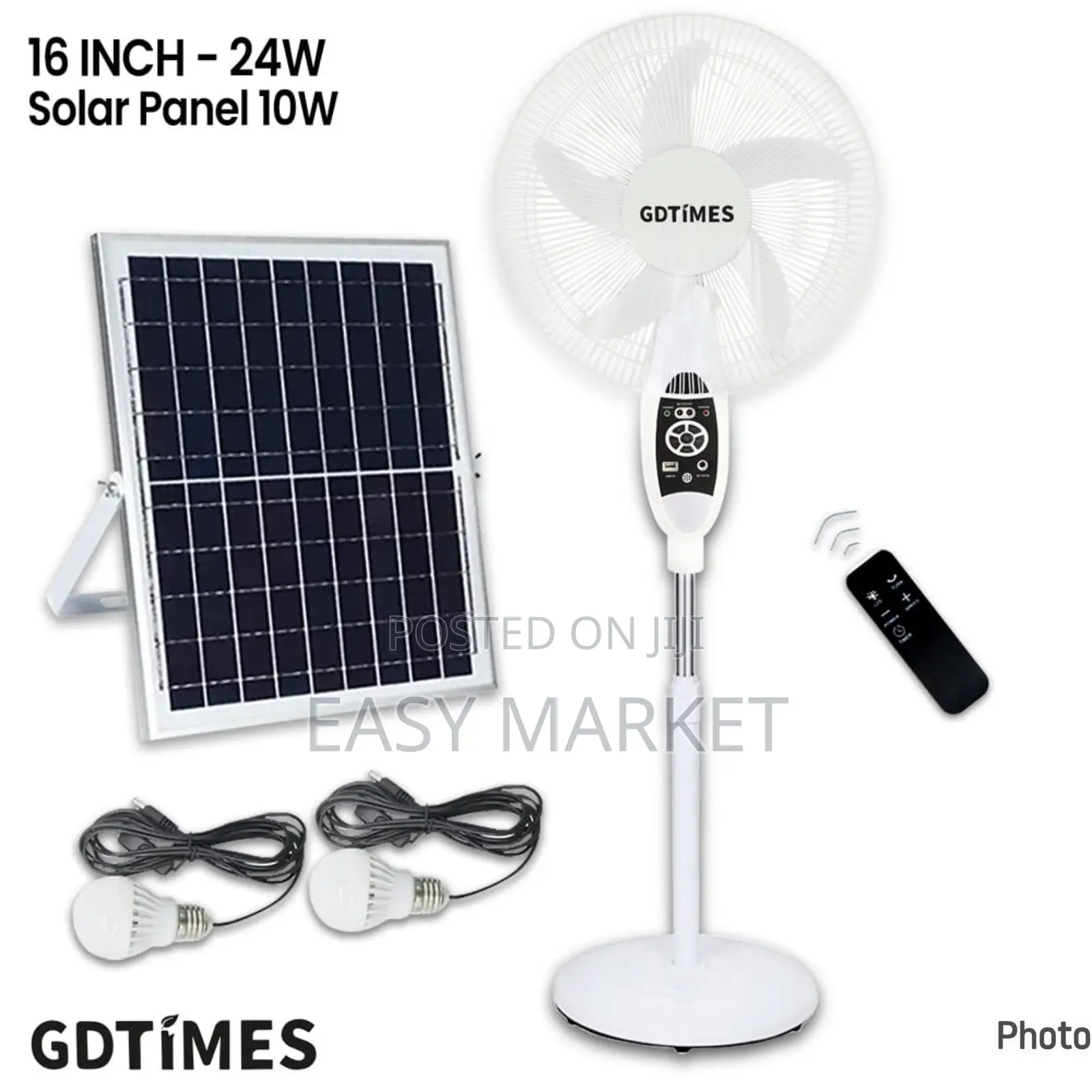 Solar/ Electricity Rechargeable Fan With Light