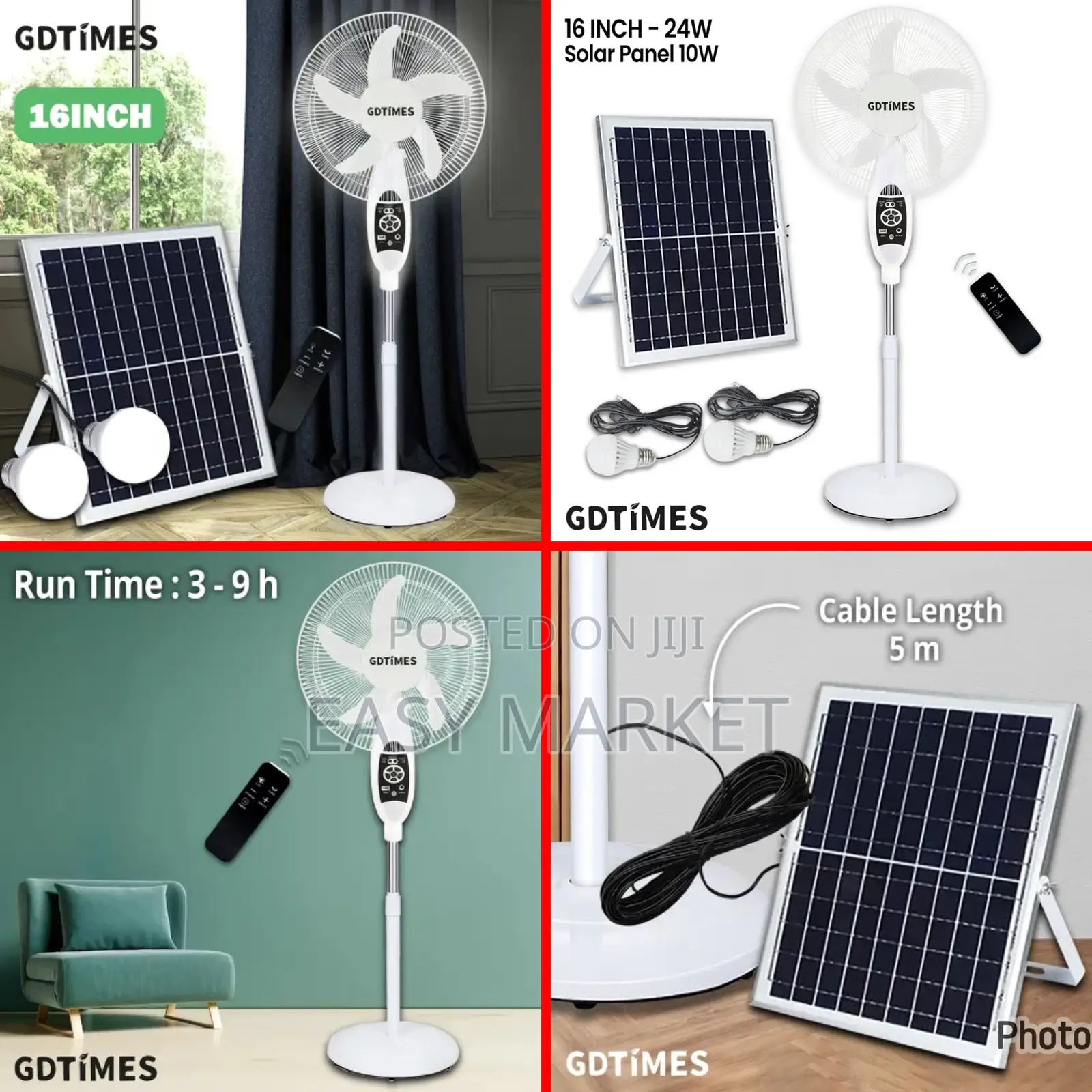 Solar/ Electricity Rechargeable Fan With Light