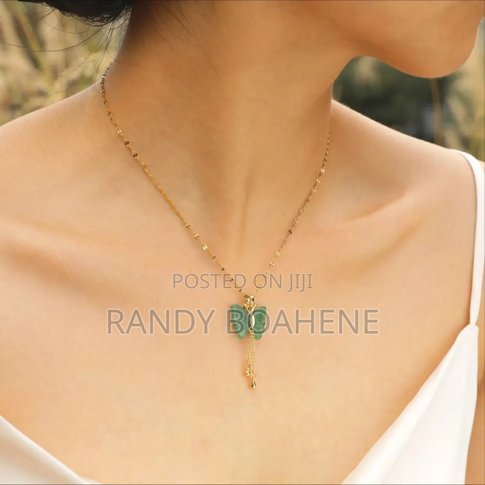 Jade Butterfly Pendant Necklace