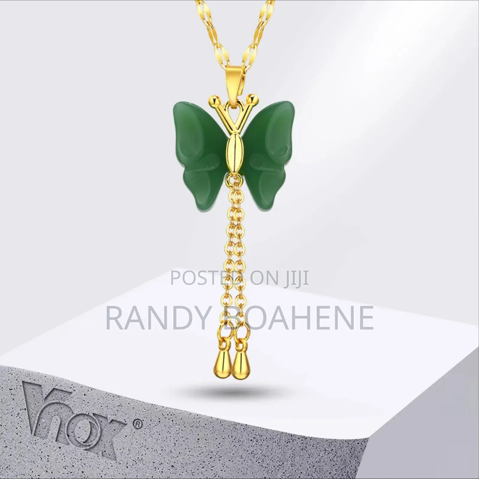Jade Butterfly Pendant Necklace