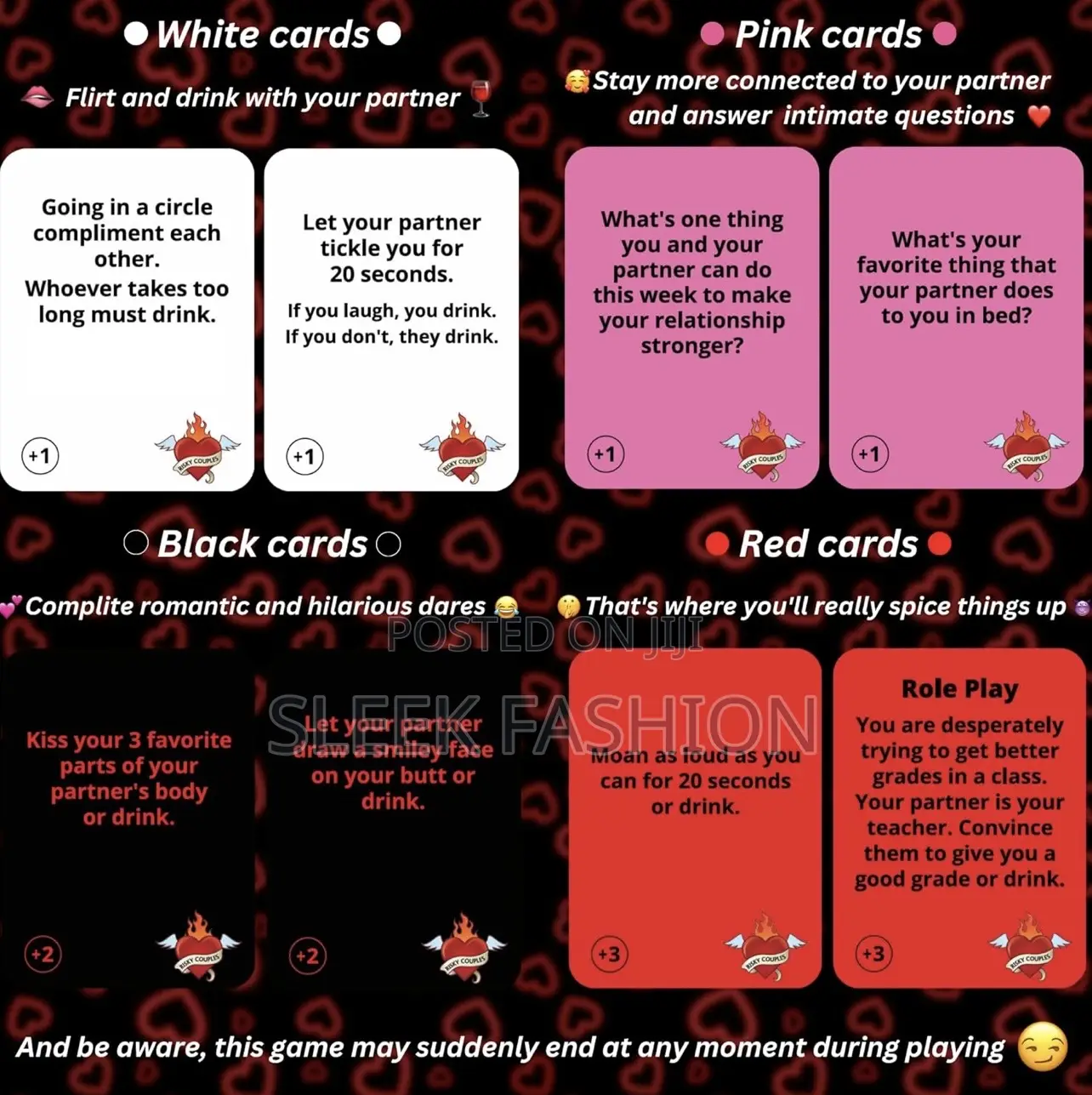 RISKY COUPLES Card Game