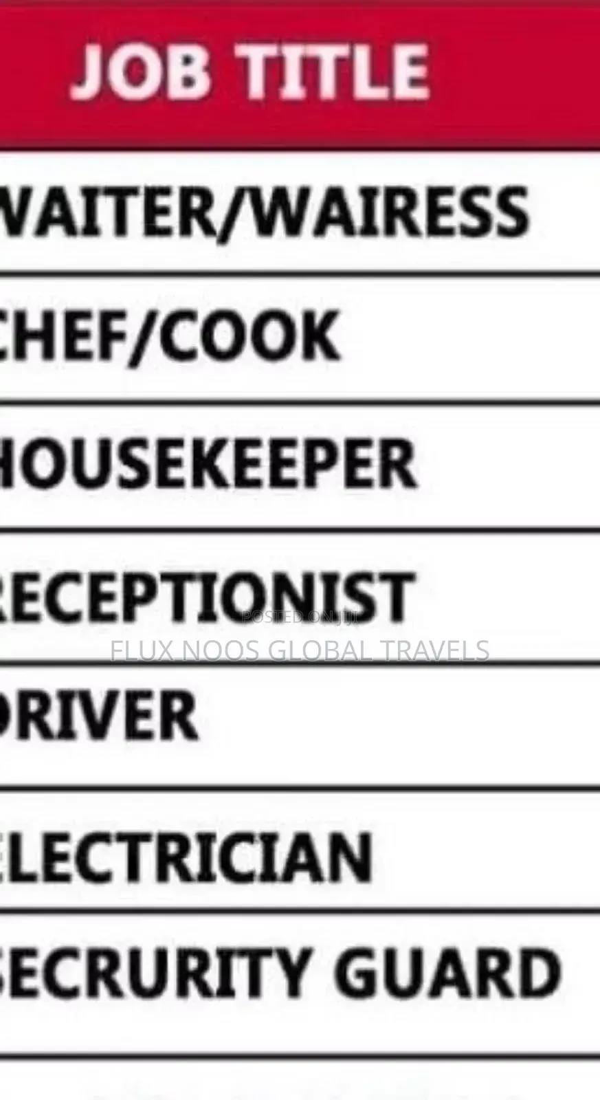 Hotel and Restaurant Workers NEEDED in Dubai