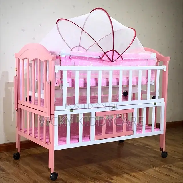 2 in 1 Baby Wooden Cot