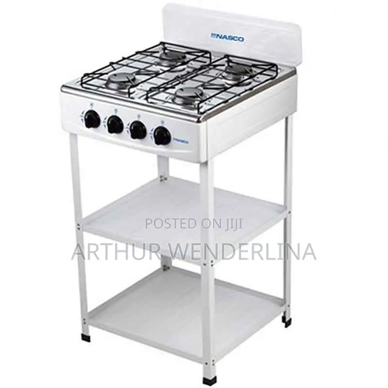 Nasco Stove 4 Burners With Support Leg Stand - White