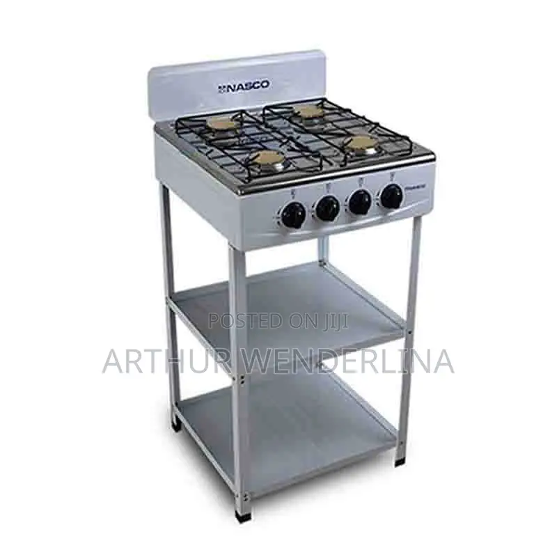 Nasco Stove 4 Burners With Support Leg Stand - White