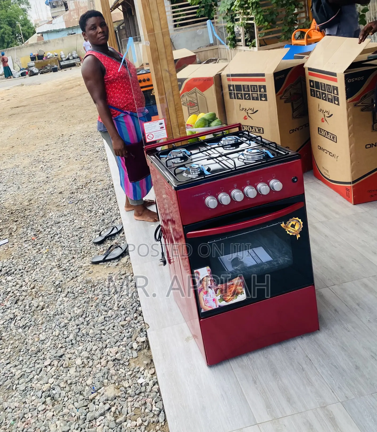Order Classic Volcano(Red) Oven Gas 4 Burner 