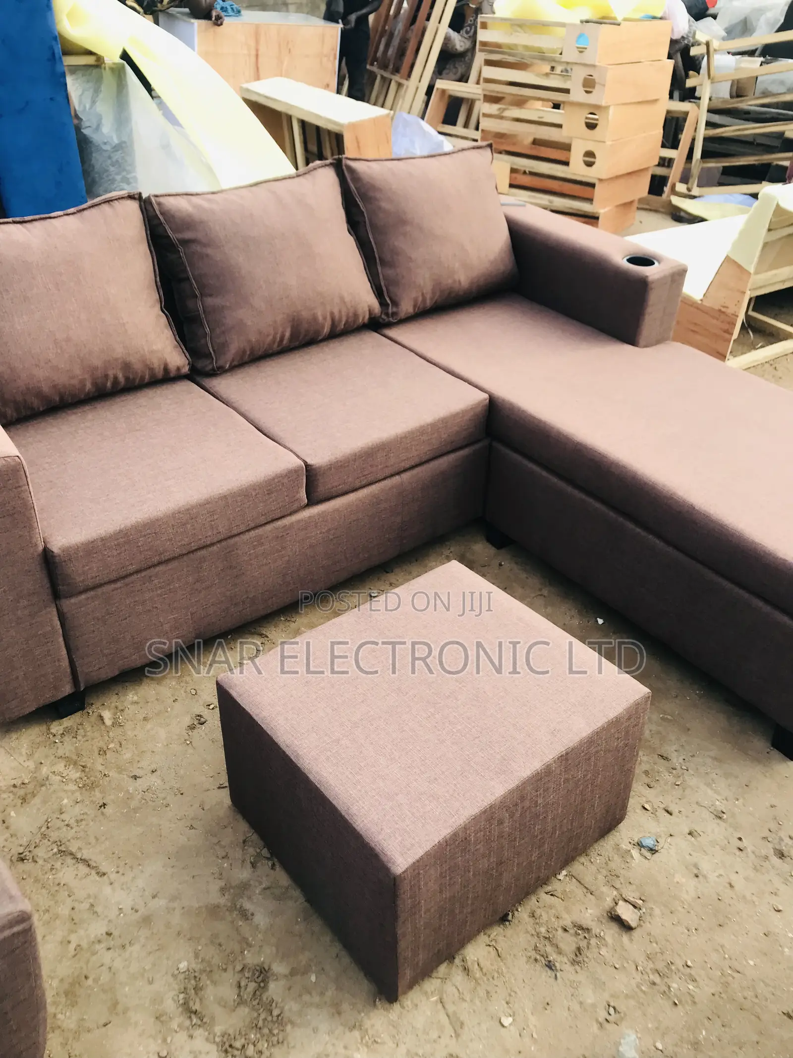 L Shape Brown Sofas