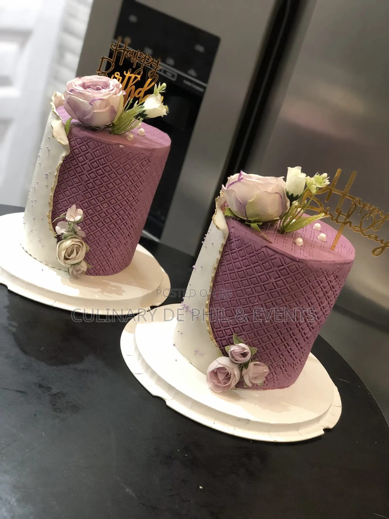 Purple and White Theme Cake
