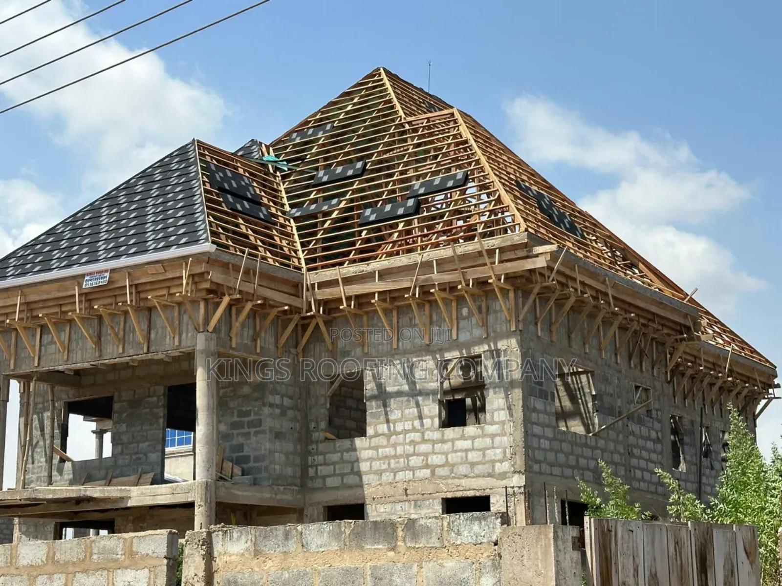 Installation of Woodwork Trusses and Euro Tiles Roofing