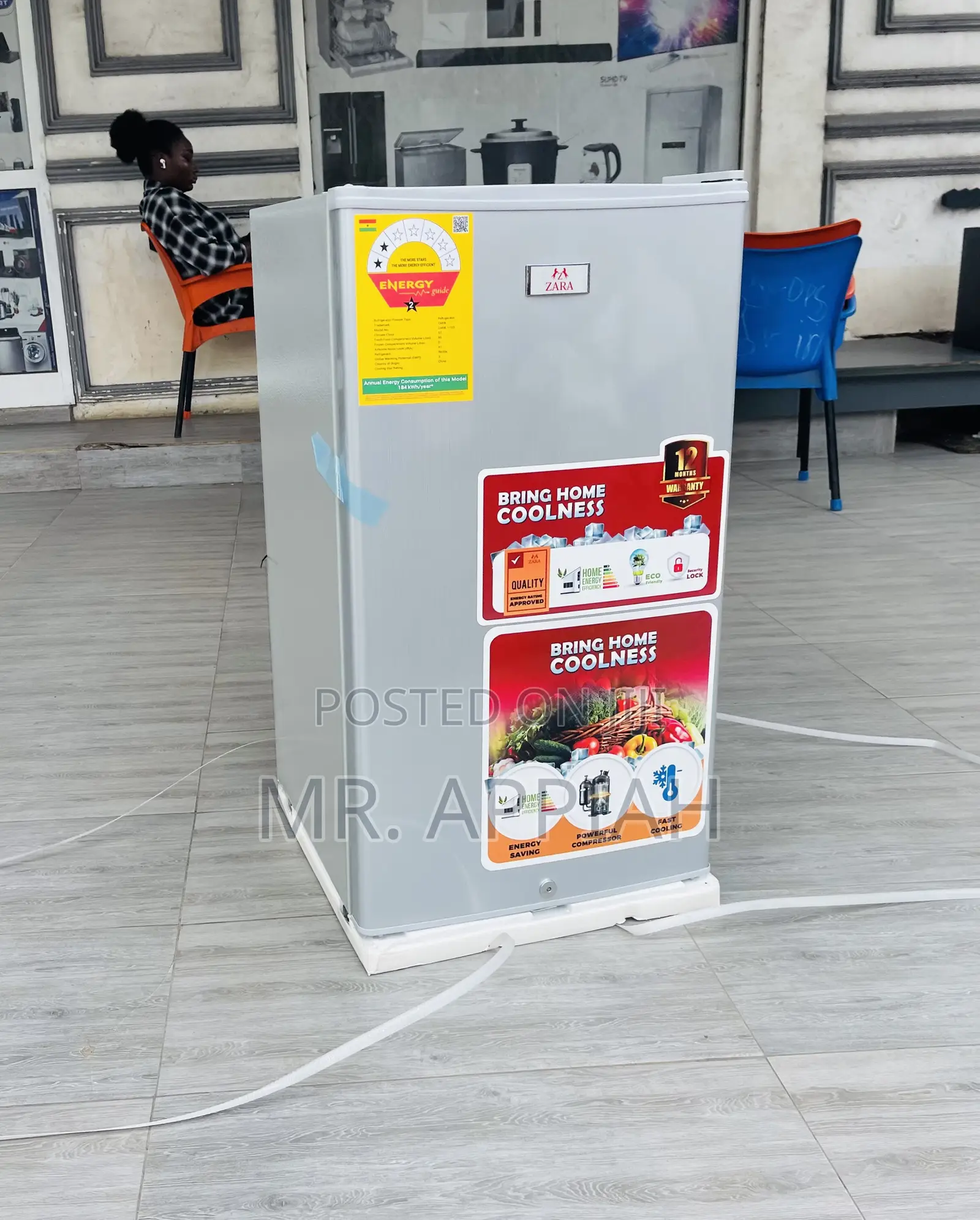 Super Powerful Zara Single Door Electric Table Top Fridge.