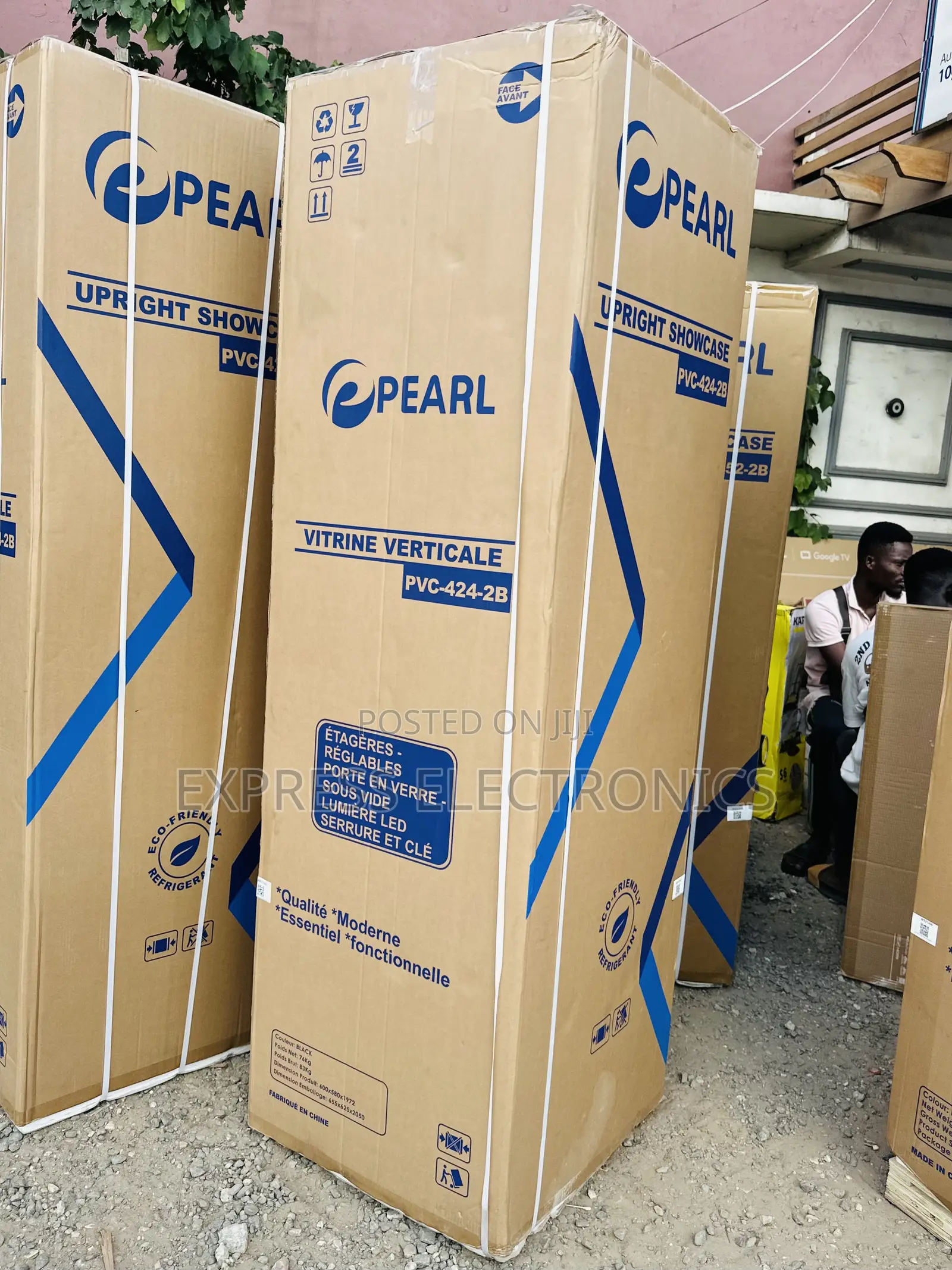 PVC-424 400L Single Door Free Standing Pearl White.