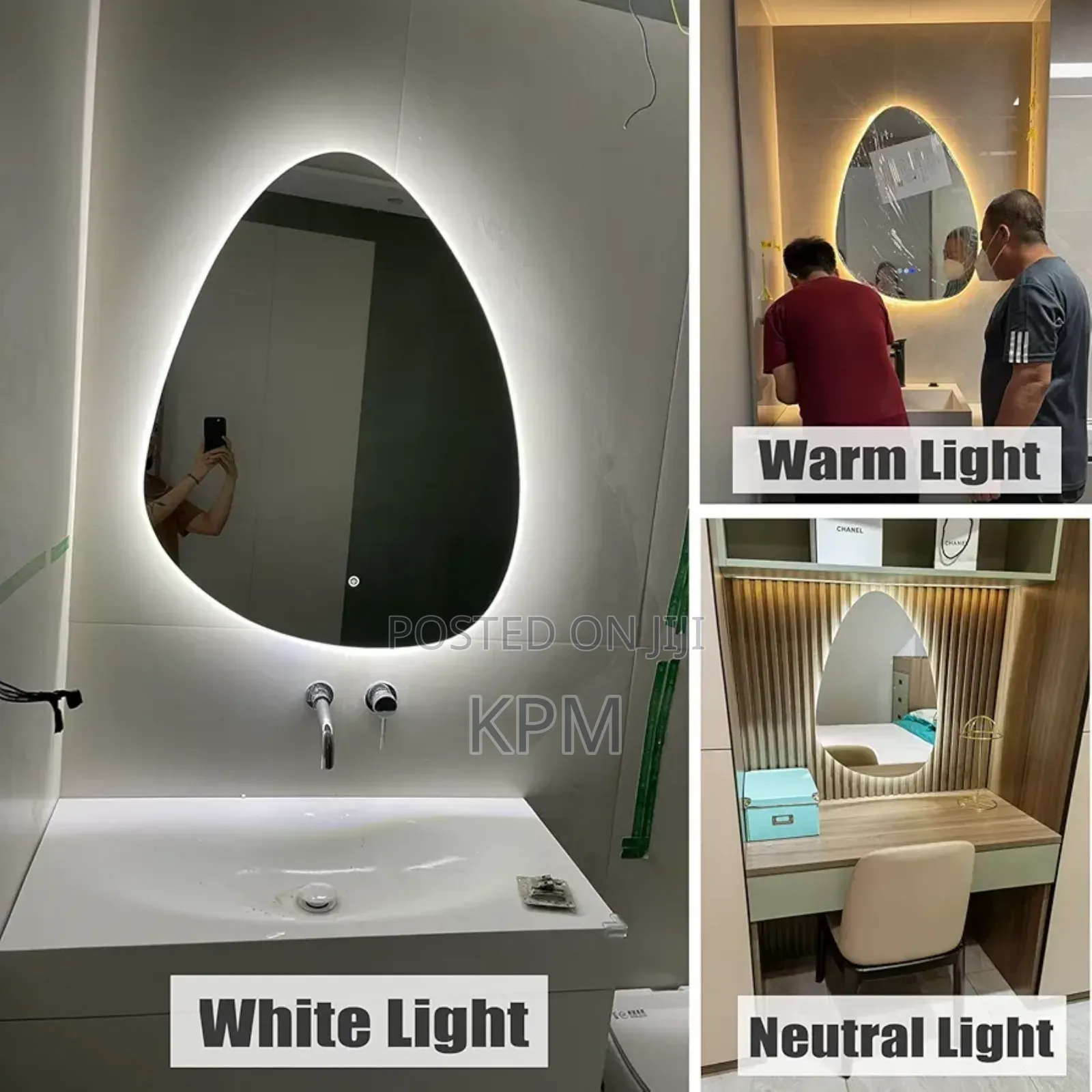 Irregular LED Vanity Bathroom Mirror Wall Mount