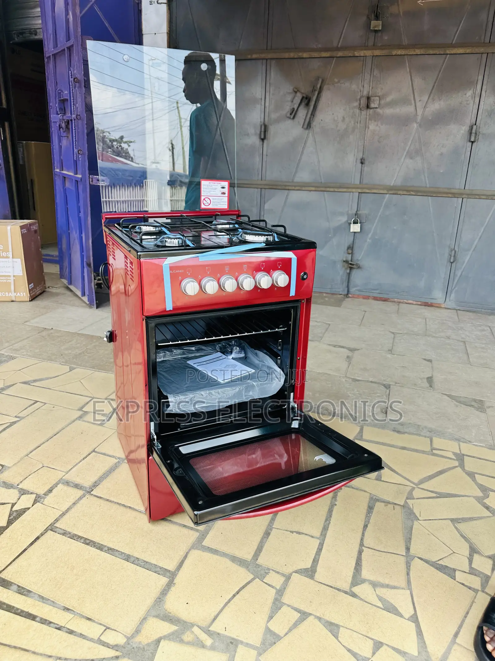 Oven Oasis Gas Stove Red Volcano 4burner 50/50