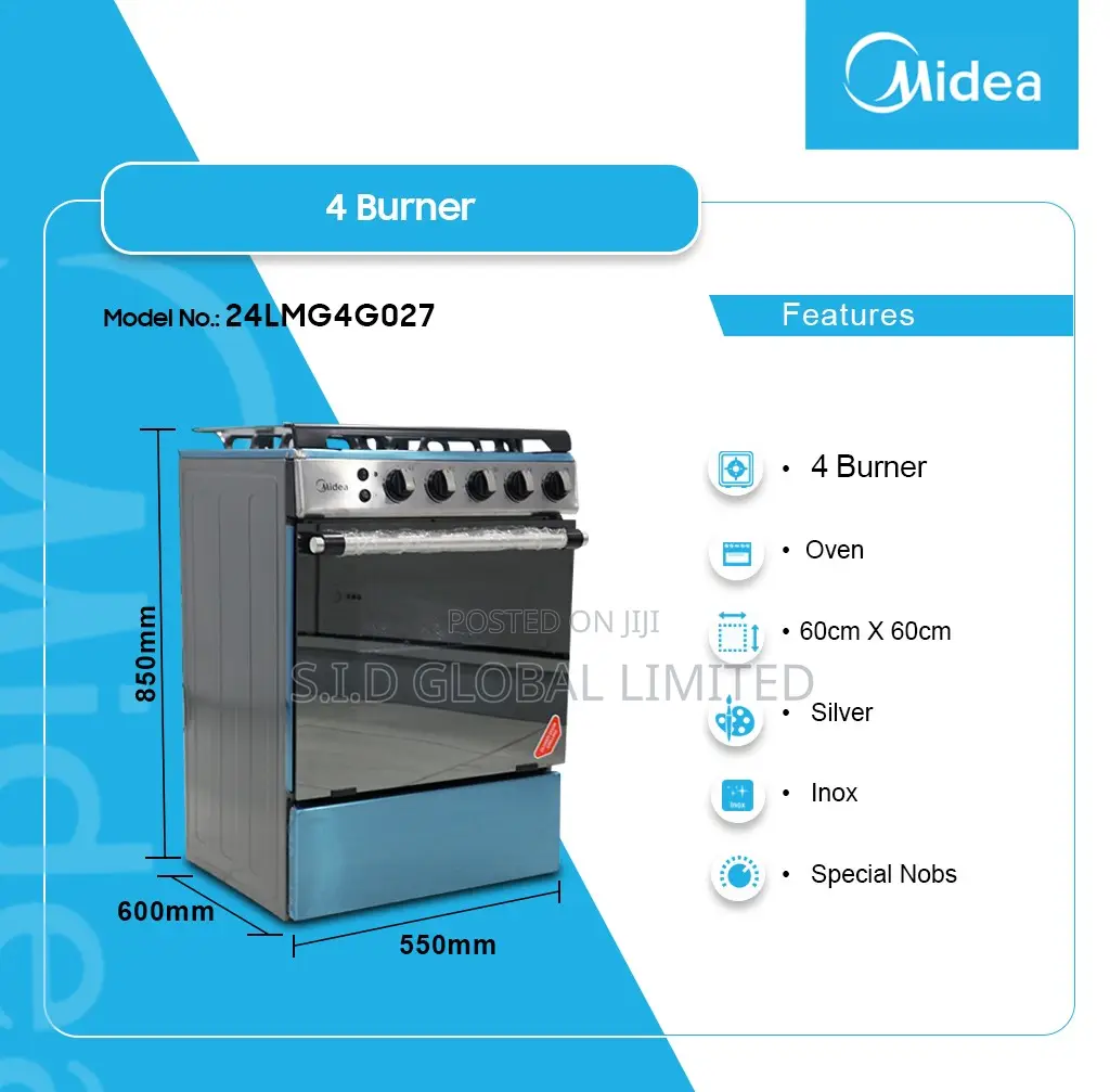 Elegant Designed MIDEA-4-BURNER-GAS-COOKER