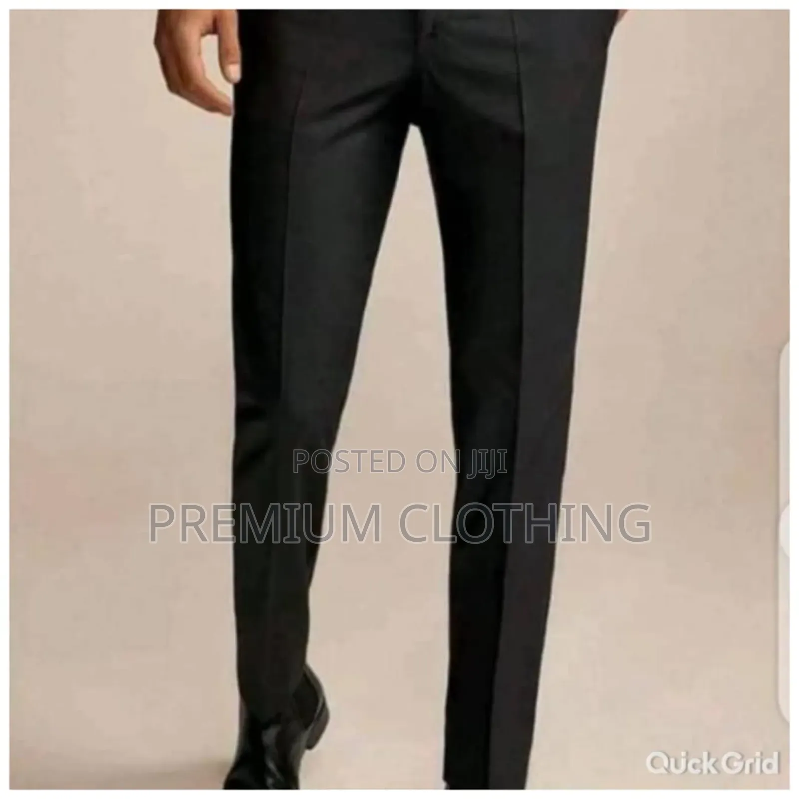 Office Black Material Trousers for Men