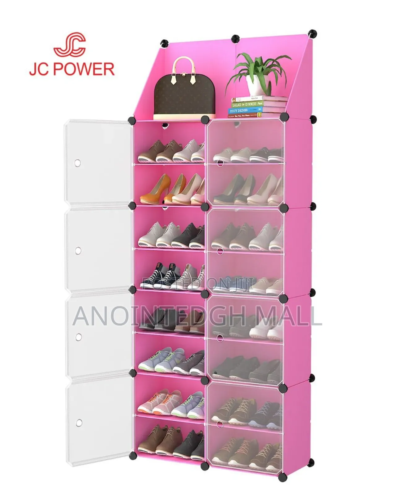 Plastic Cubes Shoe Rack - Pink