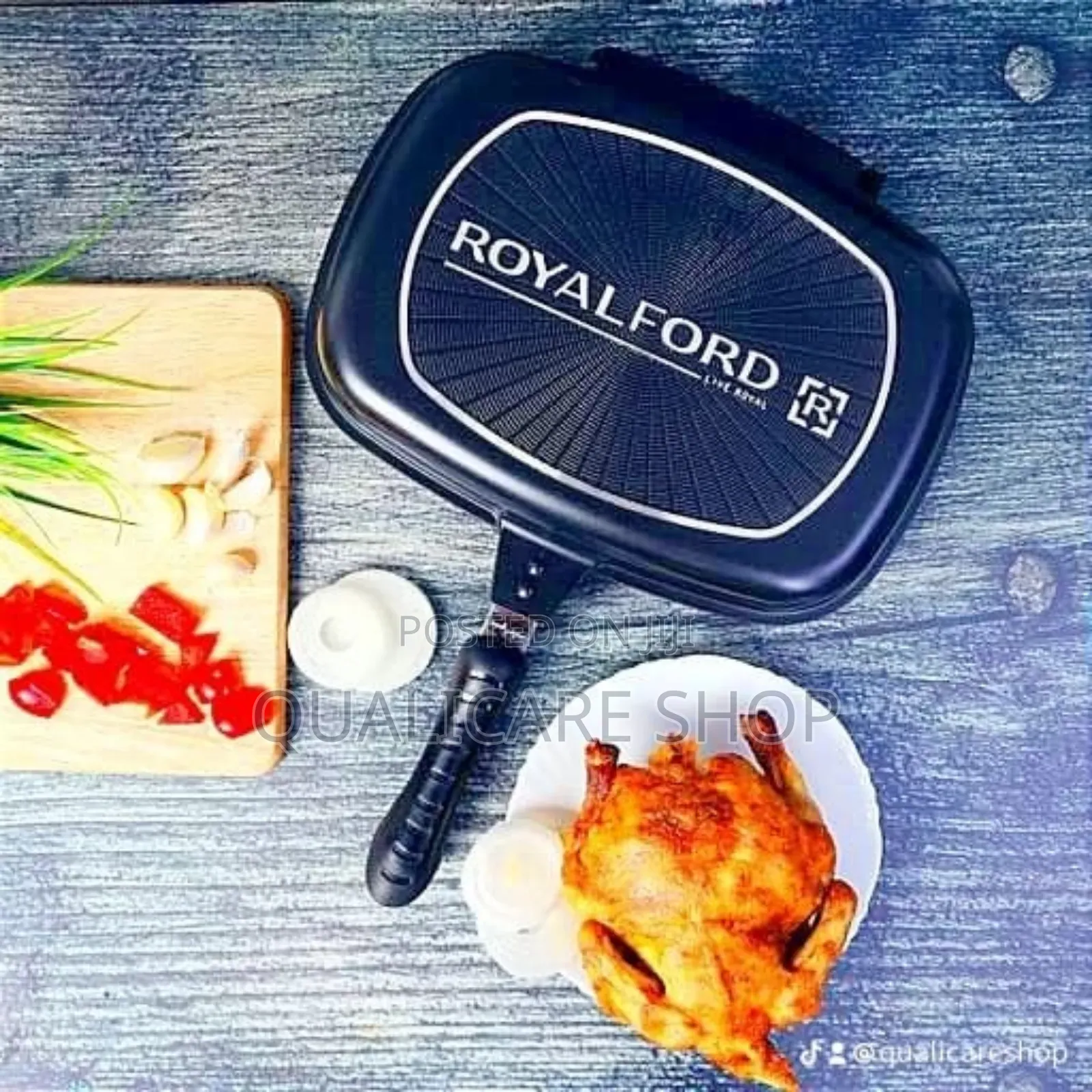 32cm Royalford Die-Casting Non-Stick Double Grill Pan