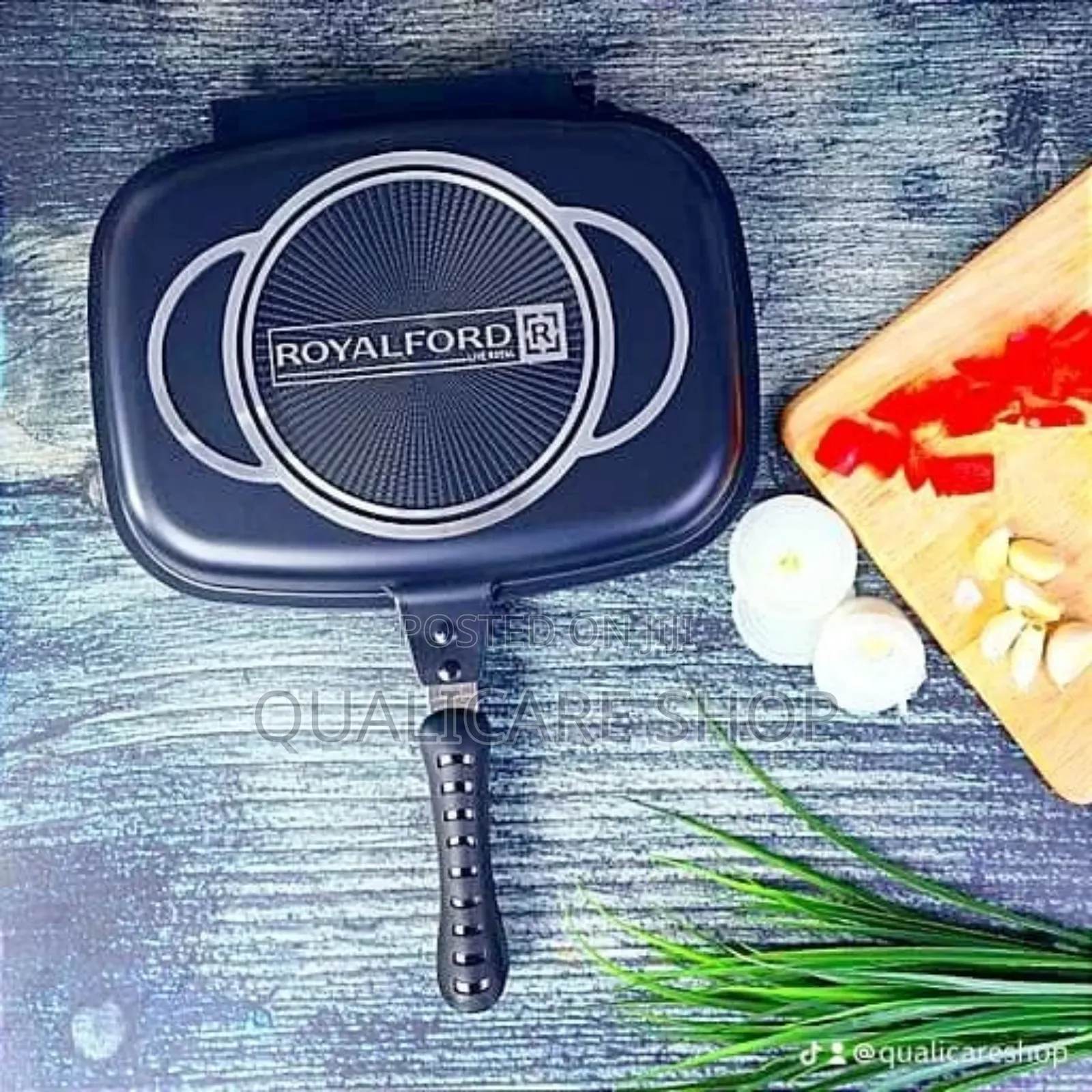 32cm Royalford Die-Casting Non-Stick Double Grill Pan
