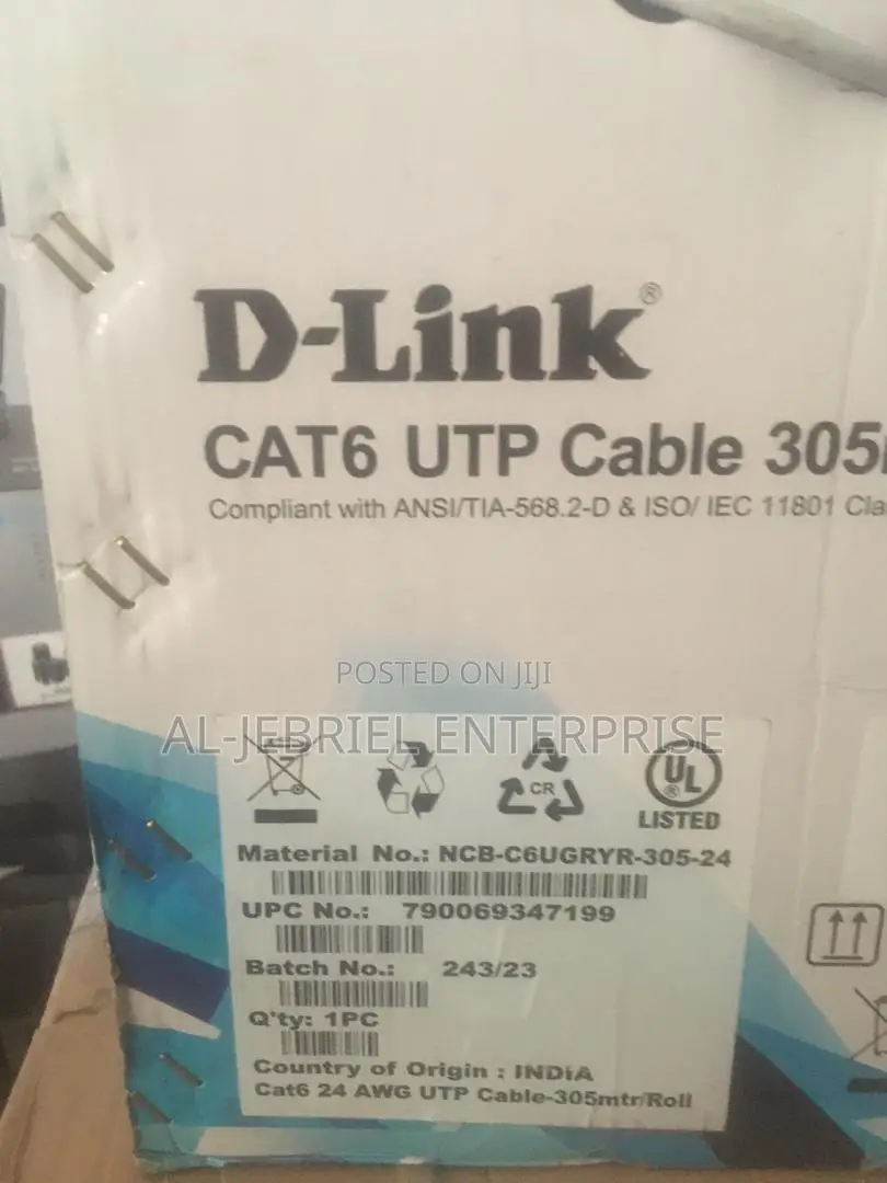 D-Link CAT-6 Networking Cable UTP Cable Roll 305 Meter