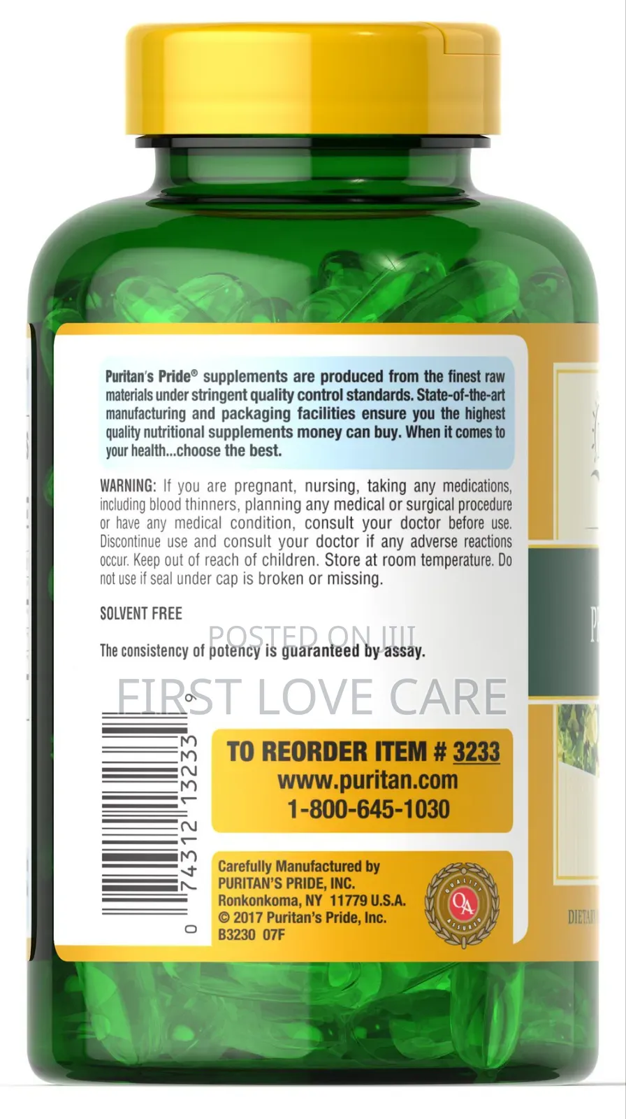Puritan Pride Evening Primrose Oil 1300mg