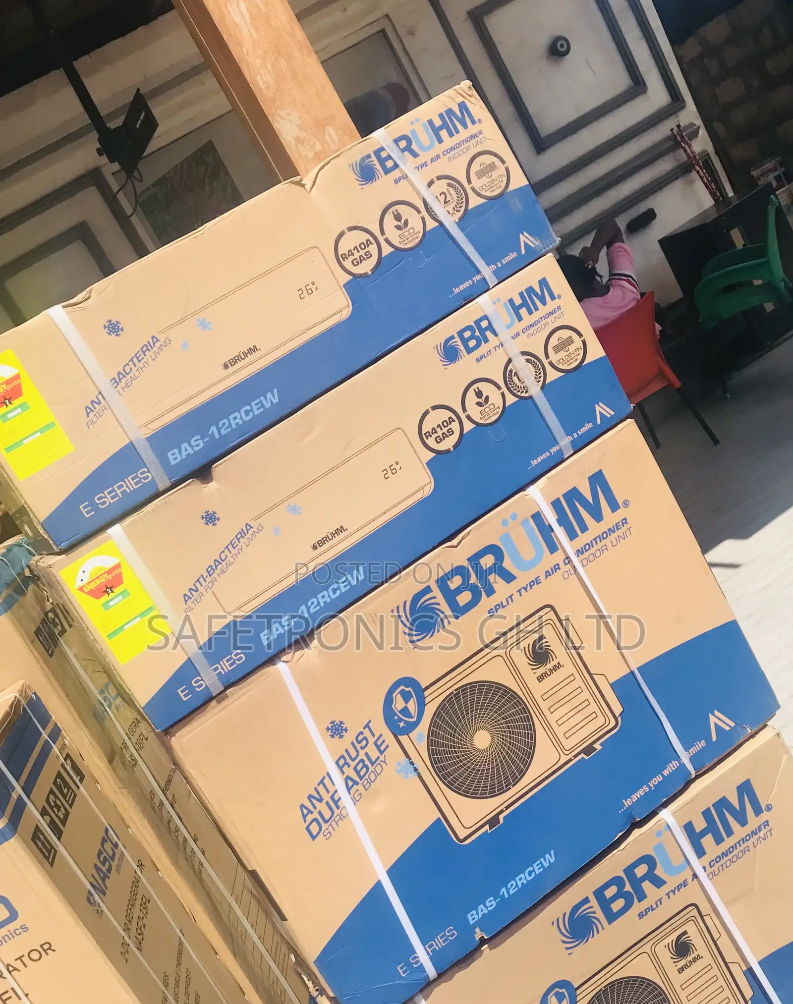 Affordable 1.5 Horsepower White/ Split Type Bruhm AC
