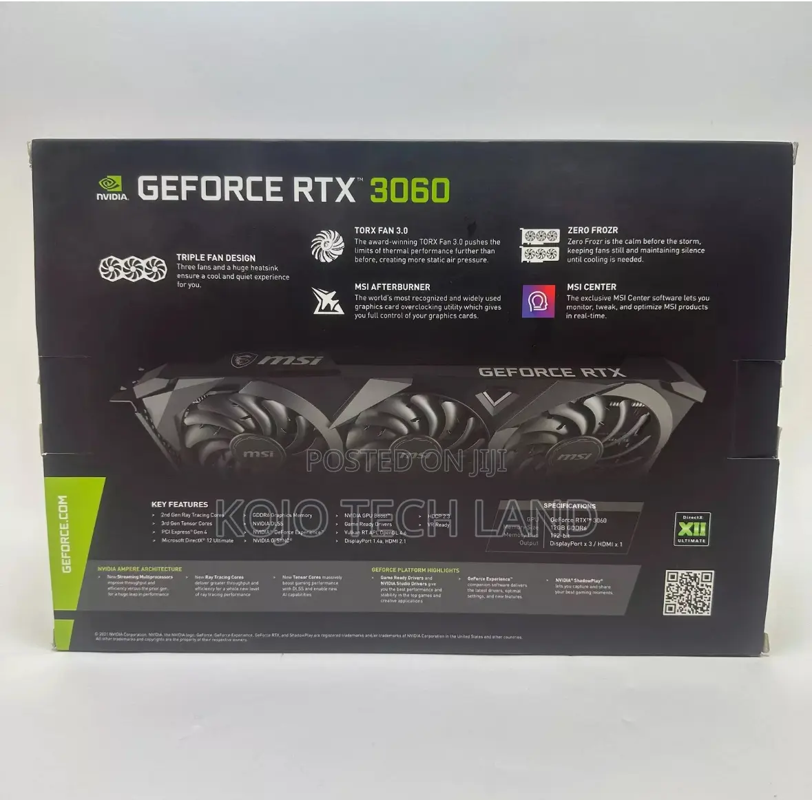 Msi Geforce RTX 3060 12G Oc 12gb Gddr6 Graphics Card